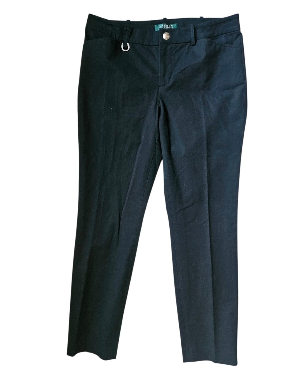 LAUREN RALPH LAUREN Black Cropped Tailored Ankle Pants D-Ring | SZ 6P